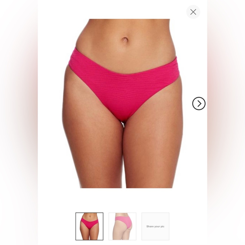 NWT - Bare Women's Hi-Cut Scoop Bikini Bottom - Medium